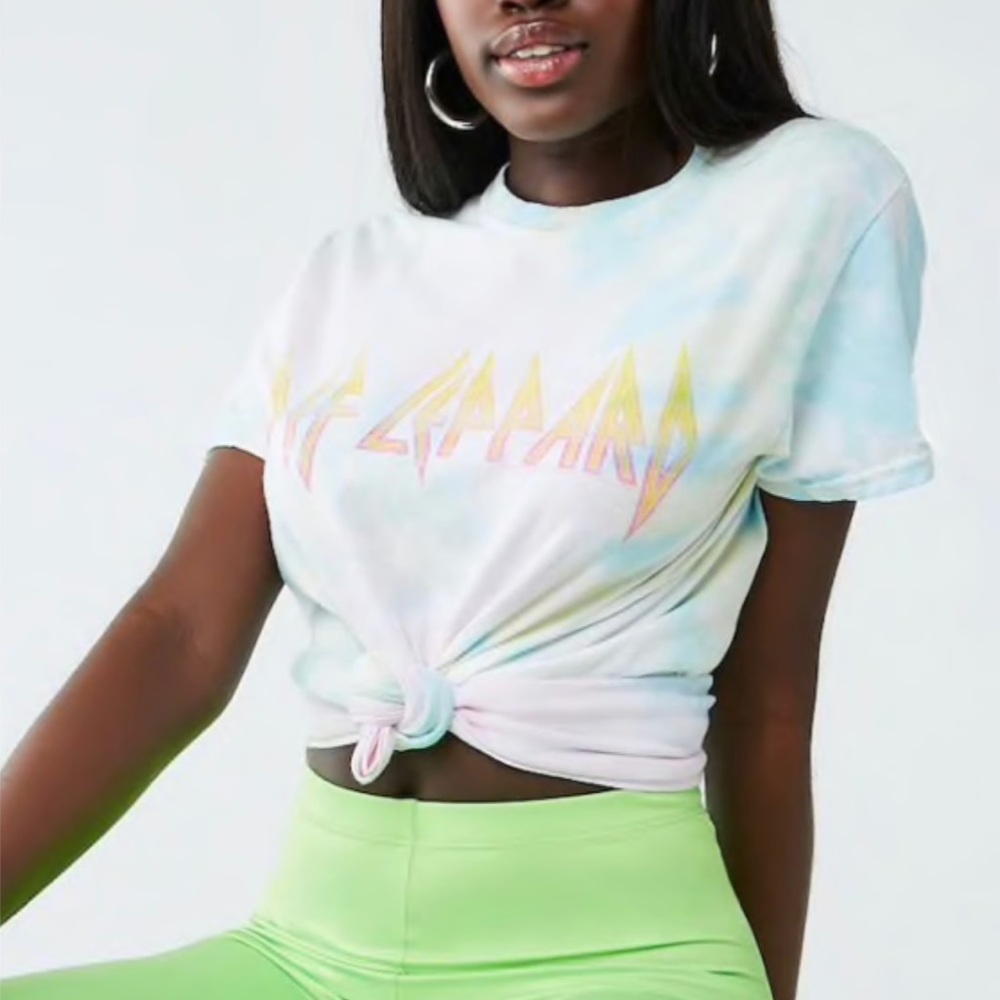 Def Leppard Pastel Tie Dye Graphic Tee, S